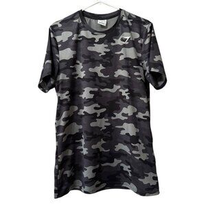 Gymshark T Shirt Men Sz Large Camo Vented Workout‎ Training Gym Stretch Athletic